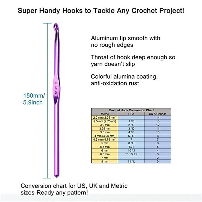 73 шт. набор крючков для вязания крючком из алюминия с красным чехол спиц
