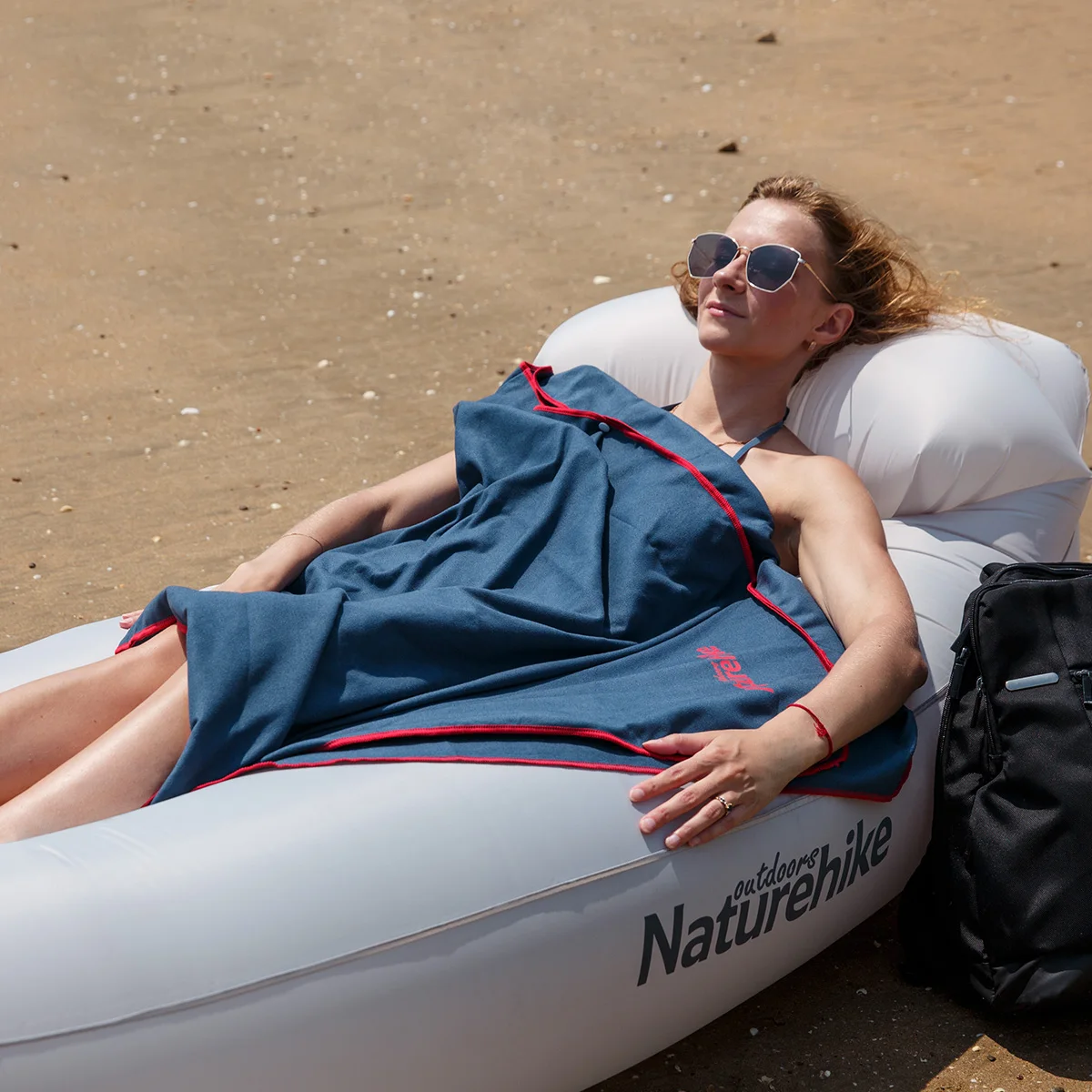 Многофункциональное пляжное полотенце Naturehike взрослый халат пончо капюшоном для