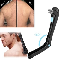 men shaver electric back hair shaving razor epilator 180 foldable battery manual long handle body hair trimmer removal tool