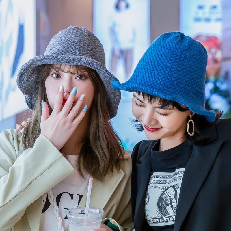 Новинка зимы женская вязаная шапка Корейская осенняя и зимняя теплая