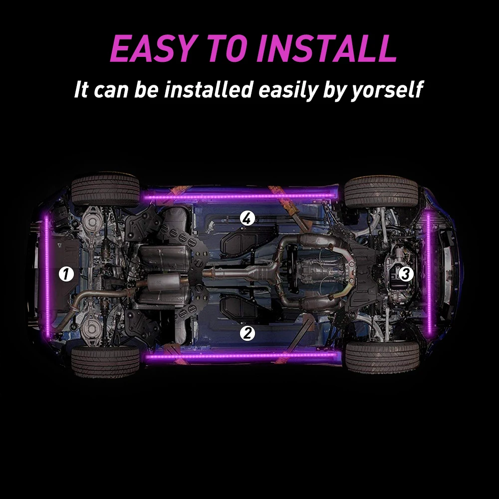 

4PCS RGB LED Strip Undercar Ambient Light Decorative Lamp for VW Golf 4 5 6 7 GTI Passat B5 B6 B7 CC Beetle Polo Jetta MK6