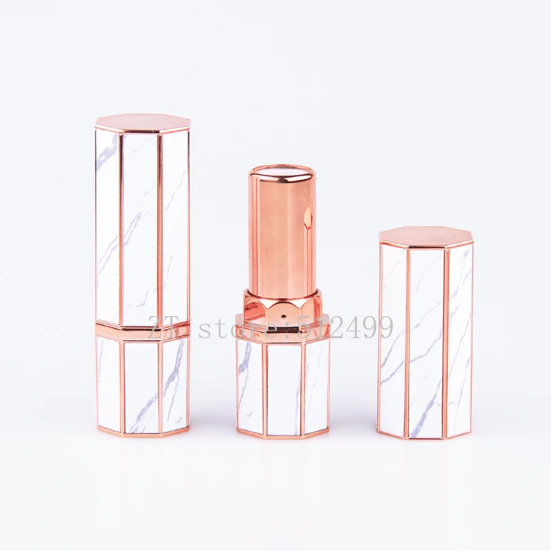 

10/30/50pcs Marble Octahedron Empty Lipstick Tube 12.1mm Lip Balm Container Cosmetics Lipstick Shell Packaging Makeup Refillable