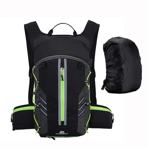Green N rain cover Сумка для бега 10L велосипедный рюкзак Trail Cycling Marathon Run Рюкзак гидратация мужская сумка для воды Спортивная Бутылка велосипед назад жилет пакет - Цвет: Green N rain cover
