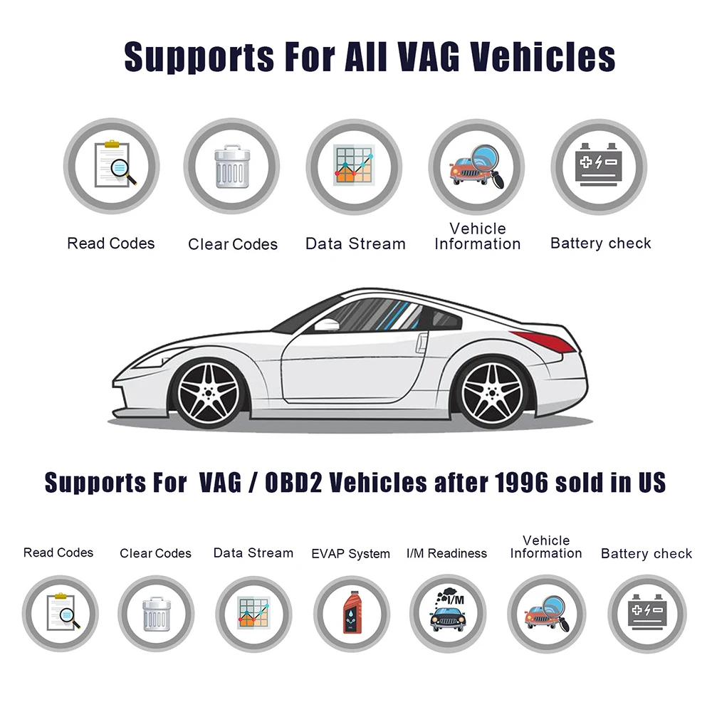 ANCEL VD700 OBD2 автомобильный сканер для Audi Skoda Seat VW VAG диагностический инструмент ABS SRS