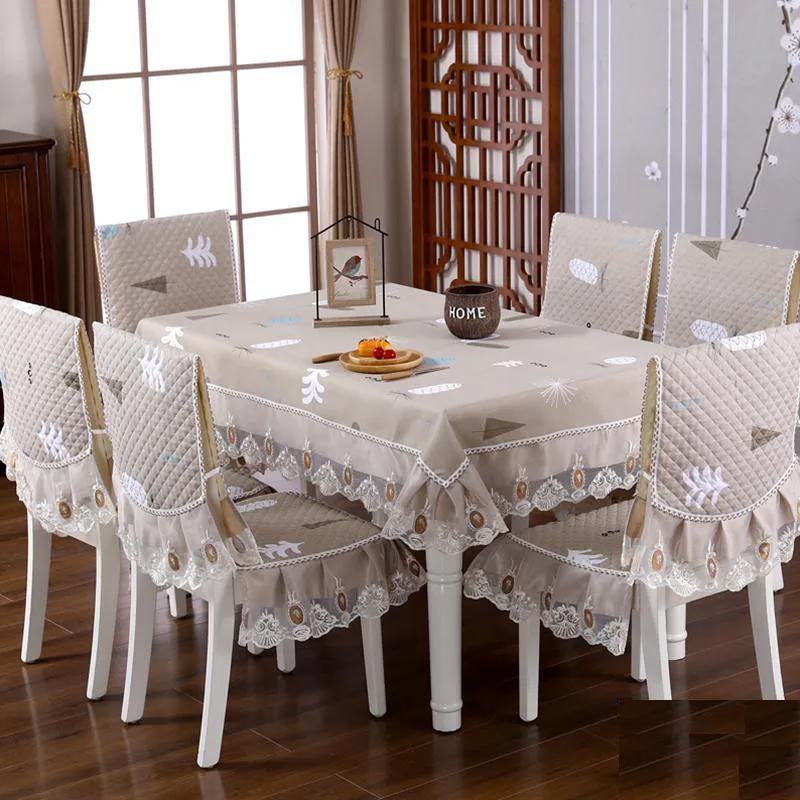 

Dining Room Tablecloth Set Chair Cover Home Table Cloth Chair Cushion Simple Modern Rectangular Round Printed Coffee Table Cover