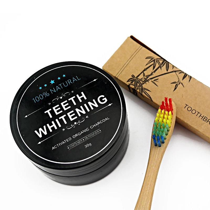 

Natural Teeth Whitening Whitener Charcoal teeth whitening Scaling Powder Teeth Clean Strengthen+ Bamboo Toothbrush