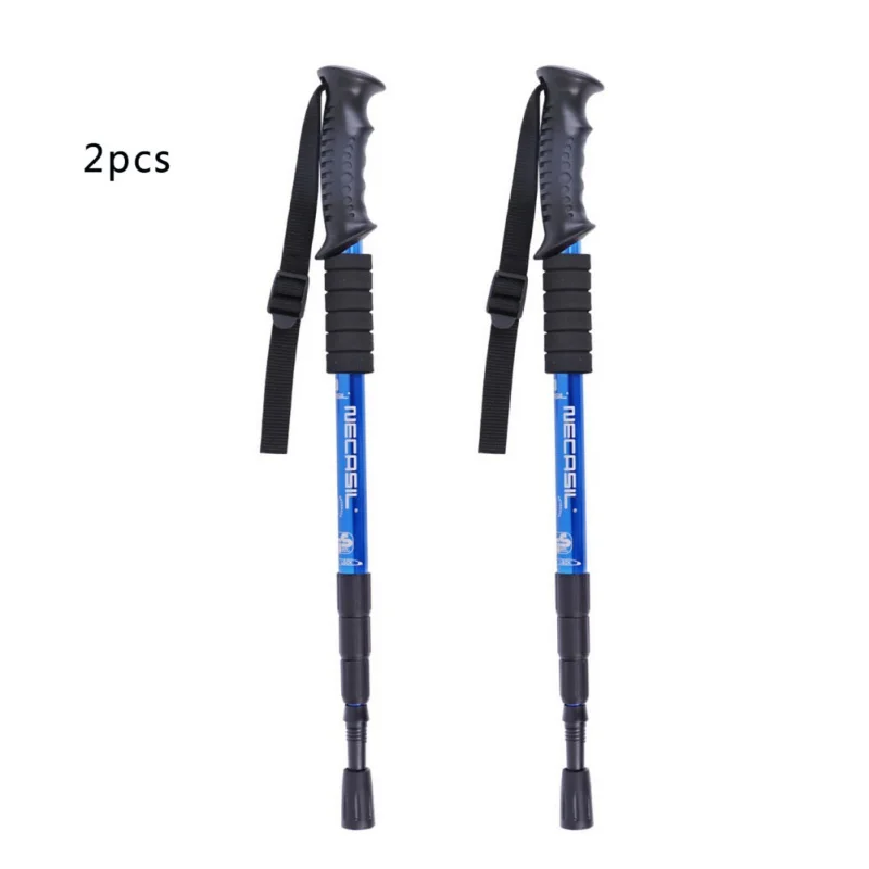 2PCS Walking Trekking Pole Adjustable Telescopic Hiking Stick AntiShock Non-slip Ultralight Outdoor Camping Travel Alpinism | Спорт и