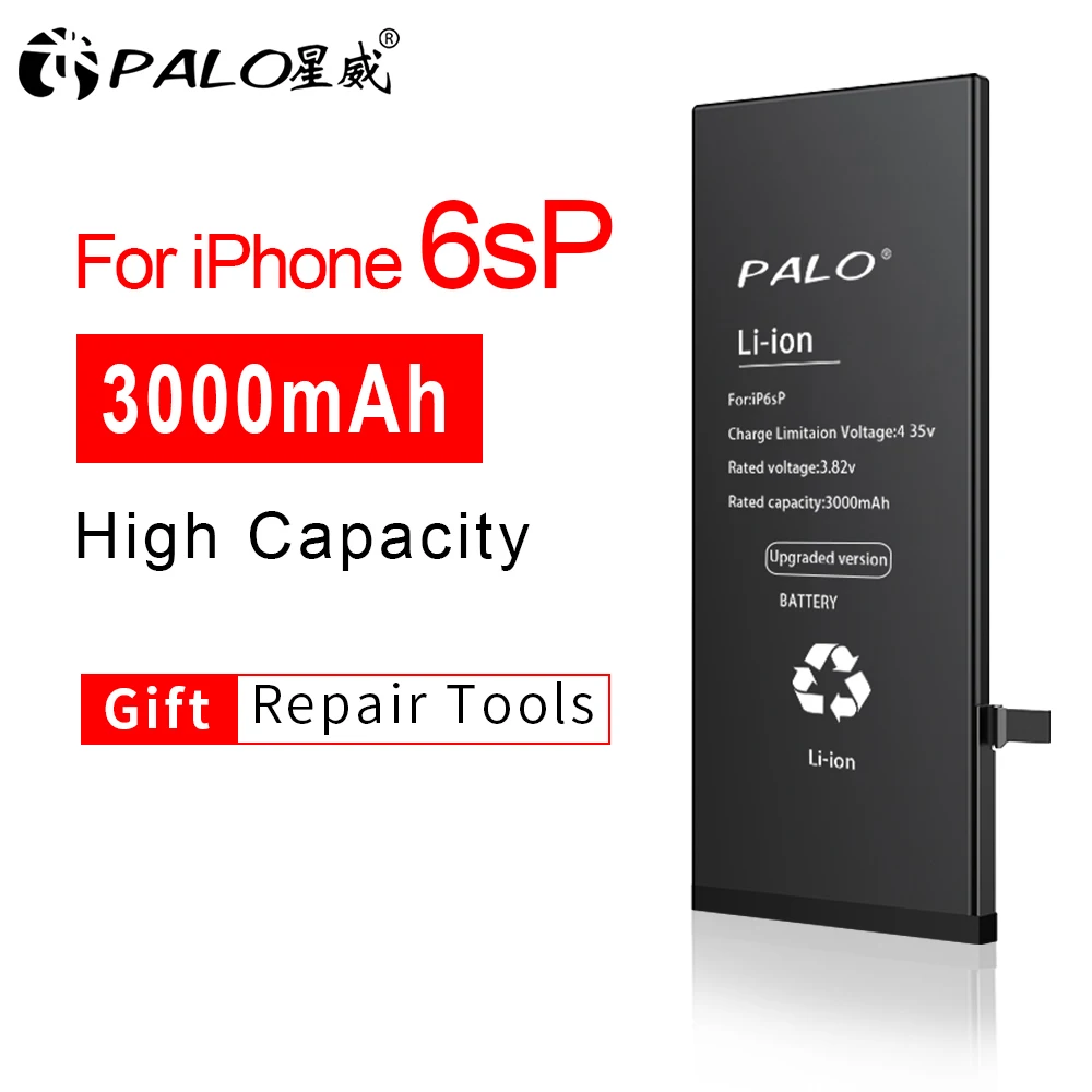 PALO, высокое качество, аккумулятор для Apple iPhone 6, 6 S, 6 Plus, 6S Plus, сменные батареи, реальная емкость, батарея, Бесплатные инструменты - Цвет: for iphone6S plus
