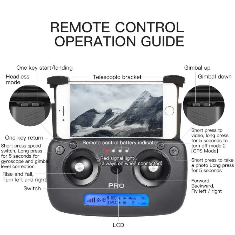 Дрон Sg906pro 2 с тремя осями бесщеточный Квадрокоптер ПНН и Gps 4k Hd для