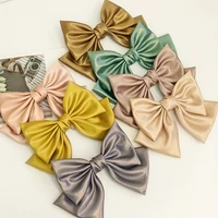 maxsiti u new headwear spring bright silk cloth large bowknot wide hairgrips for women girl hairpins 2021 hair accessories