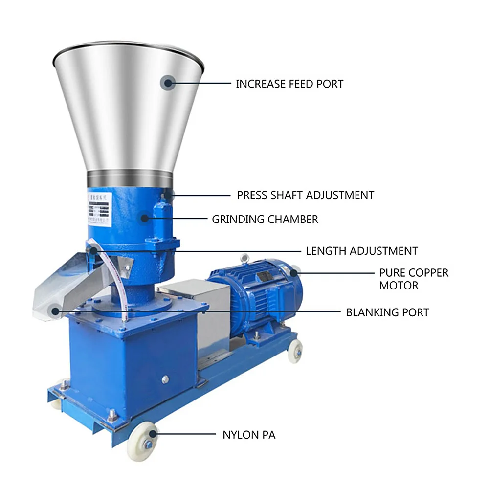 

4KW 220V/380V Livestock breeding Feed pellet machine Small Home Large homemade breeding machine Feed granulation Machine