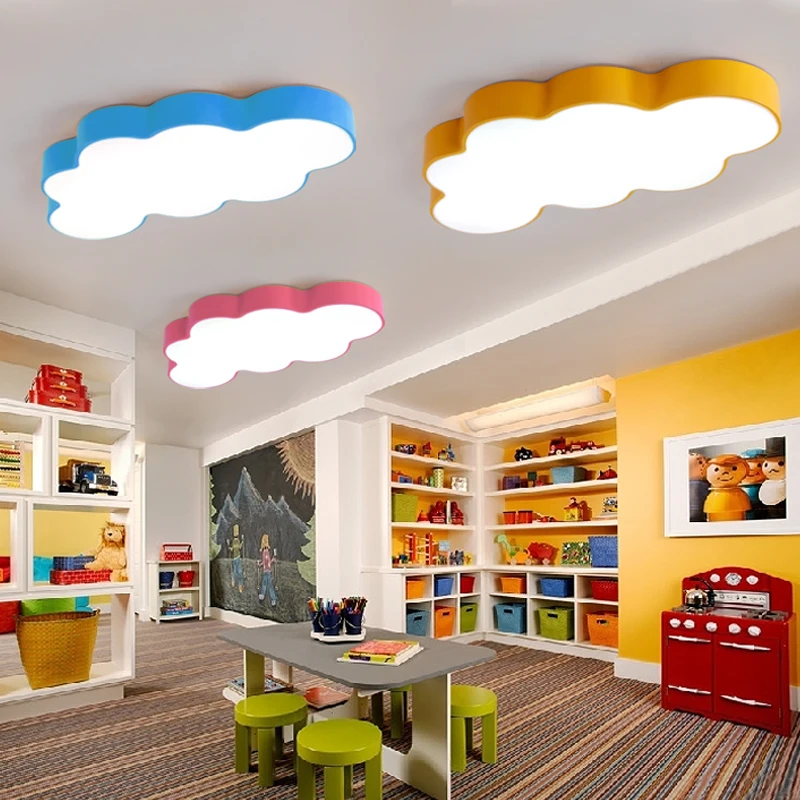 

LED Cloud Ceiling Lights iron Lampshade luminaire Ceiling Lamp children Baby kids bedroom light fixtures Colorful lighting light