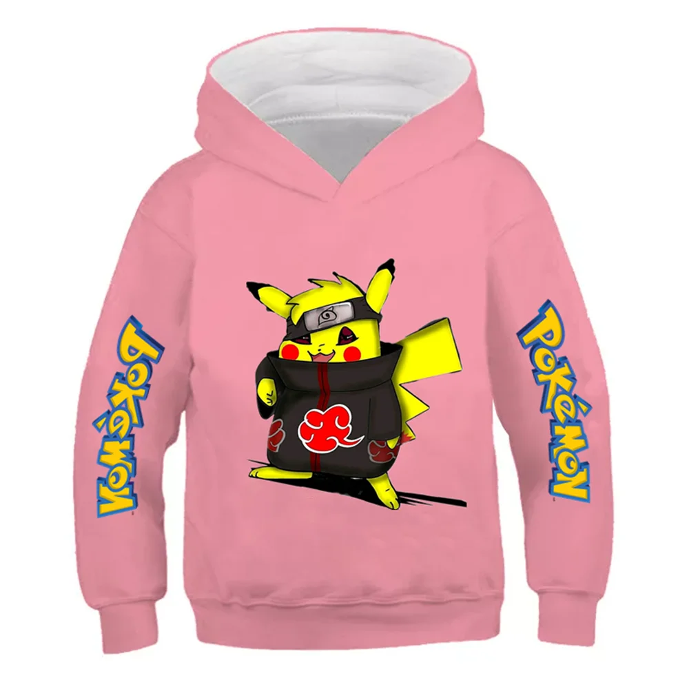 

2021 Pokemon Kids Hoodie Jacket Pikachu Autumn Jacket Children Boys and Girls Hooded Sweatshirt Apparel 4 5 6 7 8 9 10-14 years