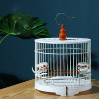 white round bird cage hanging metal outdoor to breed nests for parakeets luxury bird house small cage oiseaux pet supplies