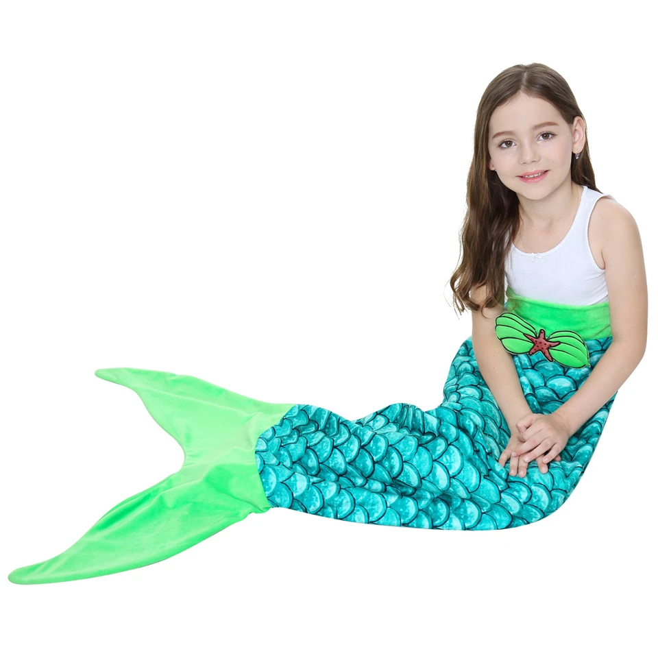 Мягкое фланелевое одеяло Русалка для детей подарок на день рождения девочек