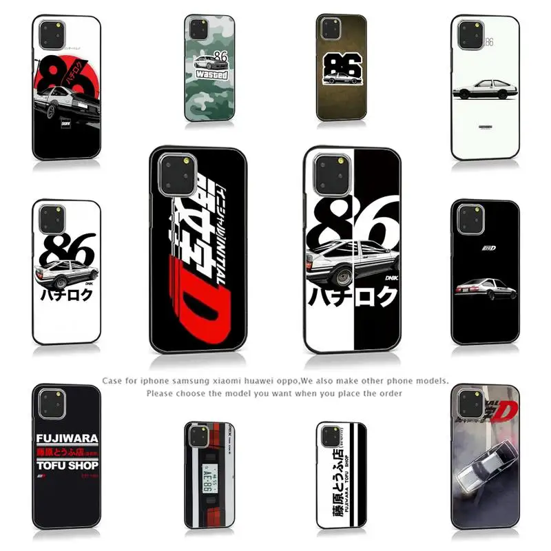

Hot Japan Initial D anime Phone Case for iPhone 7 8 11 12 Pro X XS Max XR Samsung A S 10 20 50 Plus pro funda