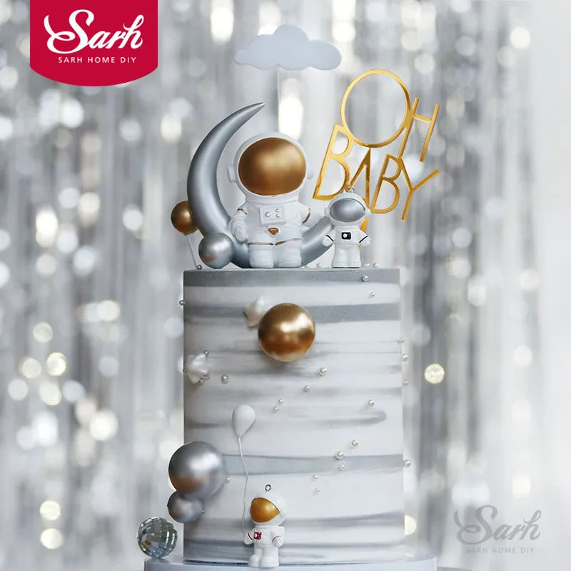 Луна космический корабль астронавт украшения ракеты о ребенок выпечки Топпер