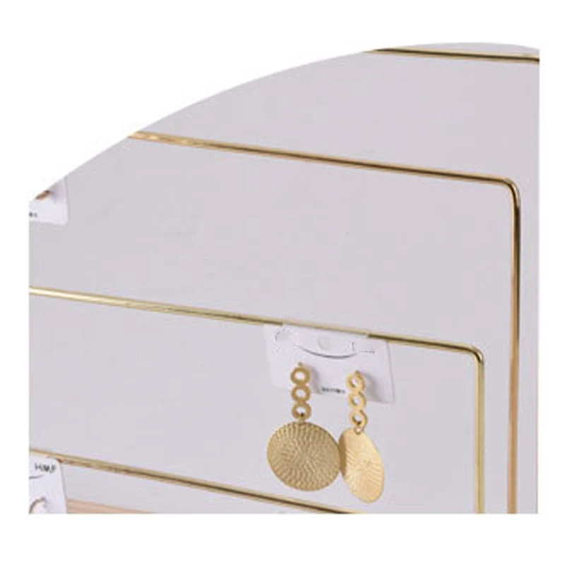 

Wooden Jewelry Display Stand Metal Hook Earrings Necklace Storage Rack