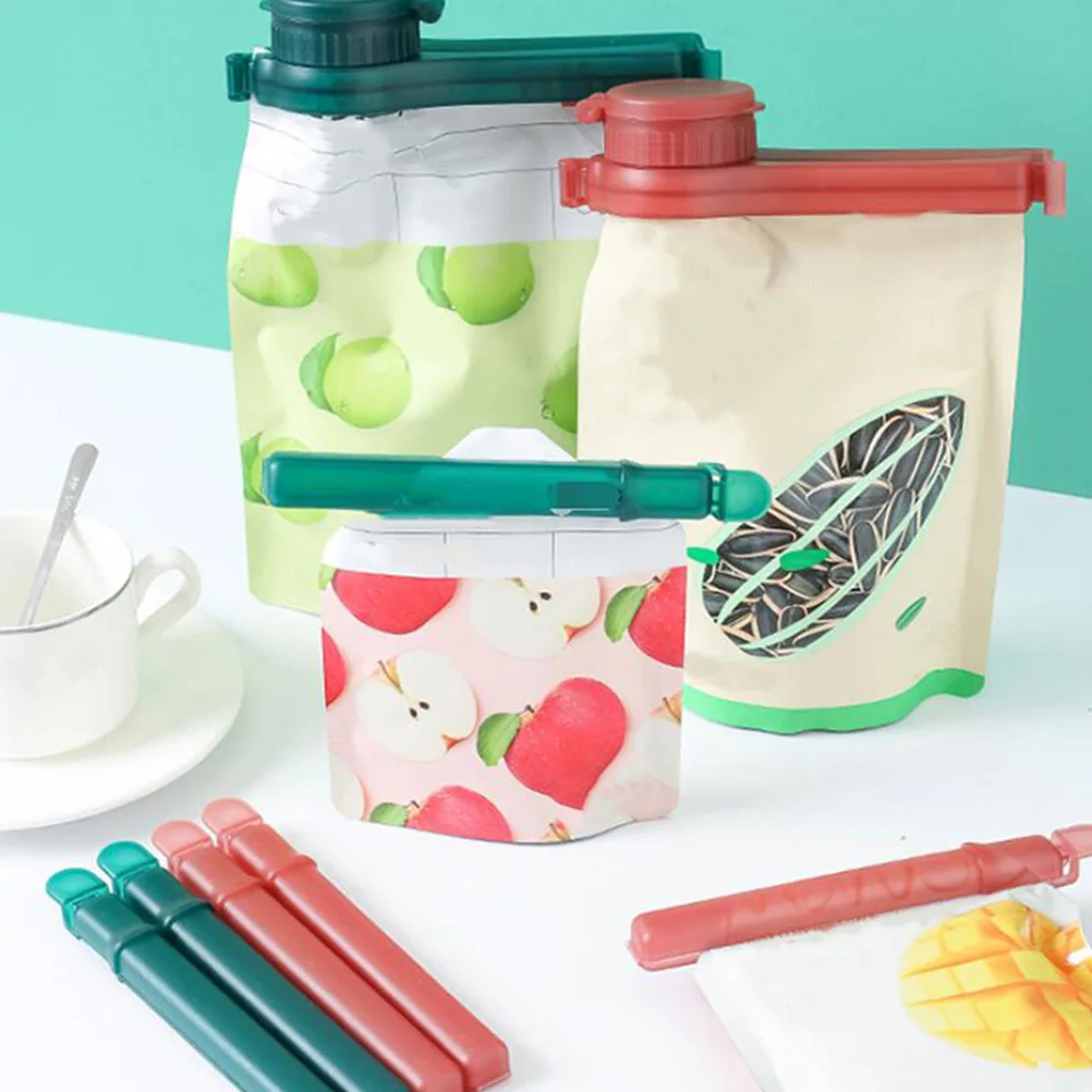 

1 Set 4pcs Plastic Sealing Clips Food Sealing Clamps Food Bag Clamps Fresh Keeping Sealing Clip Tea Nozzle Snack Bag Clip
