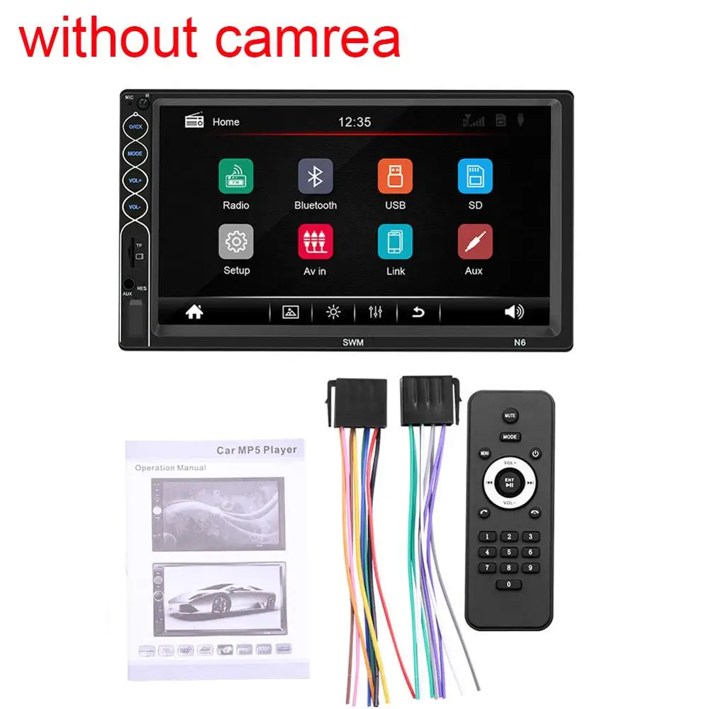 HD 7 inch Touch Screen Support Mobile Interconnection Car MP5 Player Bluetooth Hands-free Steerling Wheel Control Radio | Автомобили и