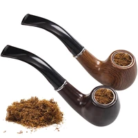 ebony resin smoking pipe retro curved tobacco pipe handheld bent pipe smoke filter herb grinder cigarette accessories men gadget
