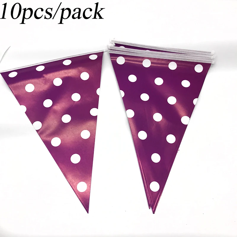 10 шт./упак. одноразовые вечерние баннеры в фиолетовый горошек тема украшения