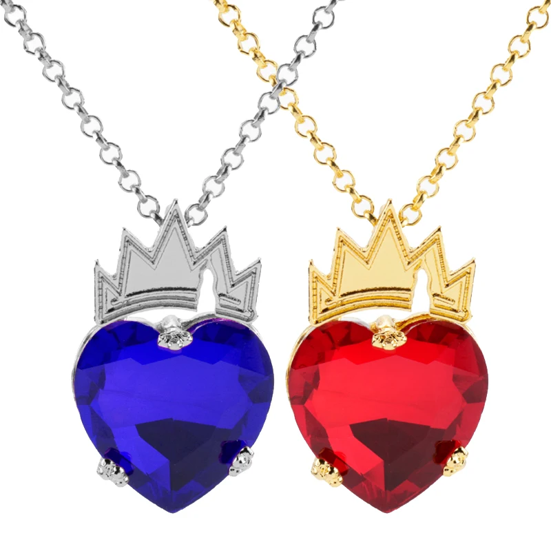 Полые корона в форме сердца кулон из фильма нисходящей хрустальное сердце серьги