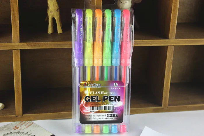 

Набор гелевых ручек Kawaii, 6 цветов, блестящая нейтральная Водяная ручка, гелевые чернила, школьные и офисные принадлежности, канцелярские при...
