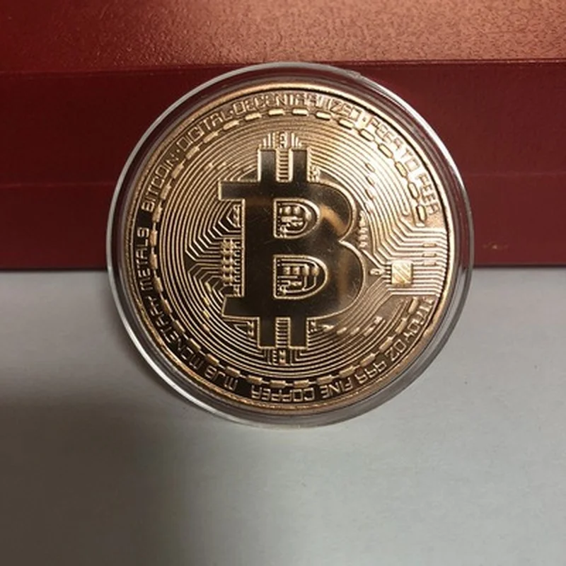 

Gold Plated Bitcoin Coin Collectible Art Collection Gift Physical Commemorative Casascius Bit BTC Metal Antique Imitation