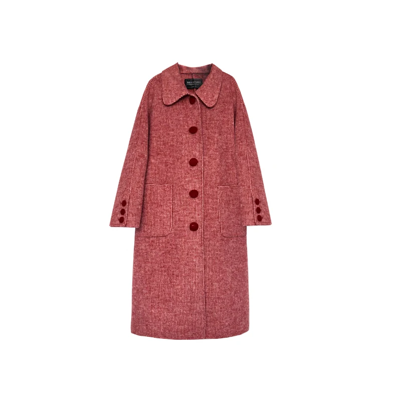 Женское милое пальто Дамская Роскошная твидовая куртка из ягненка женское