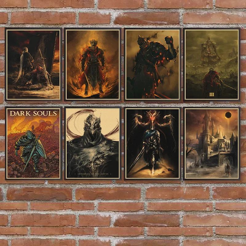 

Game Poster Decoration Painting of The Dark Souls 3 Kraft Wall Art canvas painting posters and prints Decor