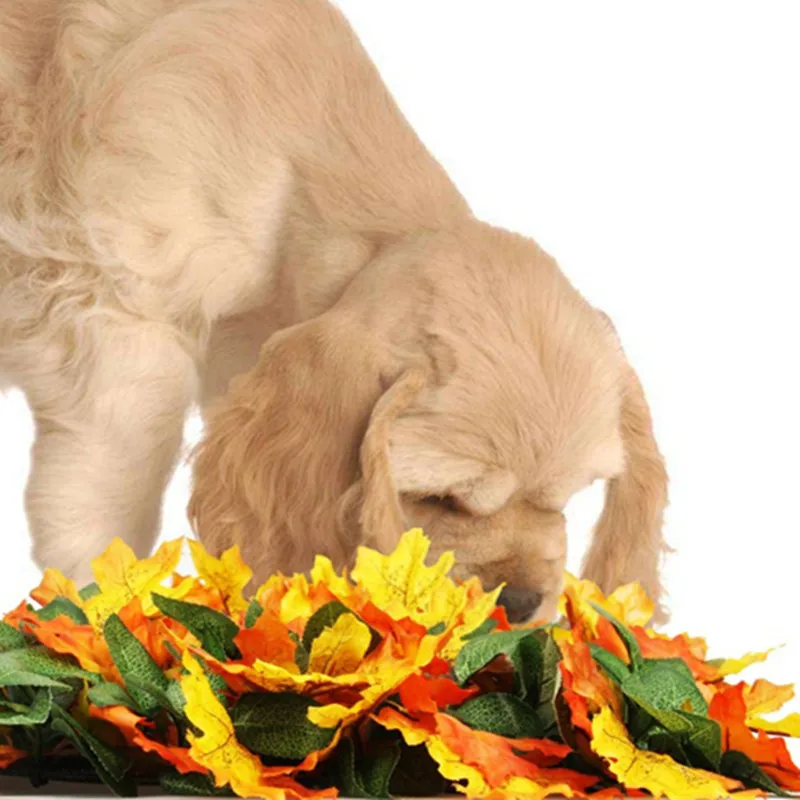 Искусственный коврик для собаки с листьями тренировочное одеяло еды снятия
