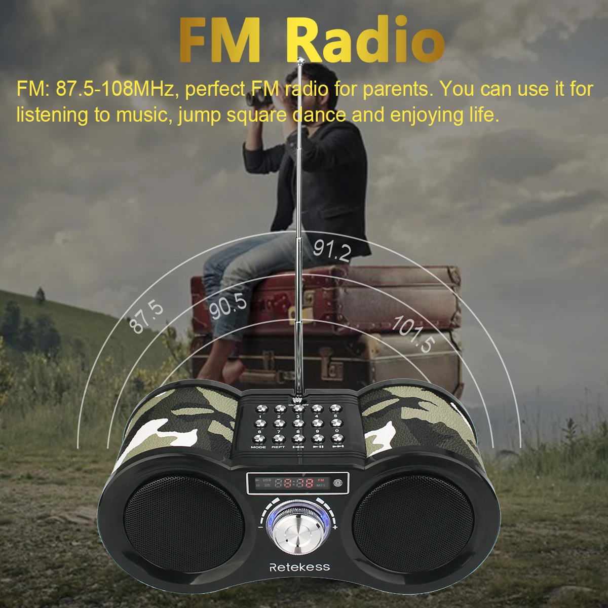 Радиоприемник RETEKESS V113 FM-радио портативный транзистор с поддержкой Mp3 музыкальный