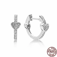 100 real 925 sterling silver classic heart earrings are suitable as birthday gifts for girls fashion jewelry