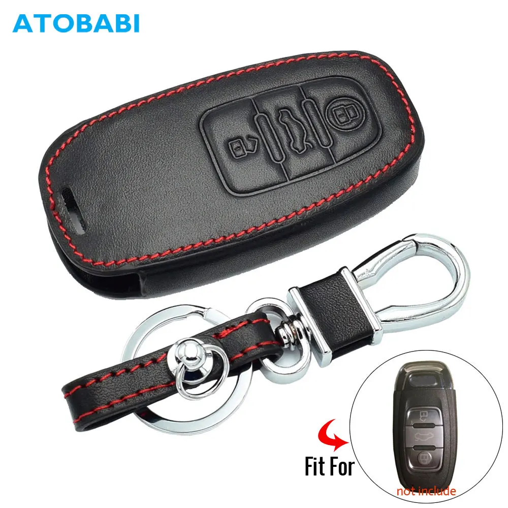 Кожаный чехол для автомобильных ключей Audi A3 A4 A5 A6 A7 A8 Q5 Q8 S4 S5 S6 3 кнопки смарт-пульт