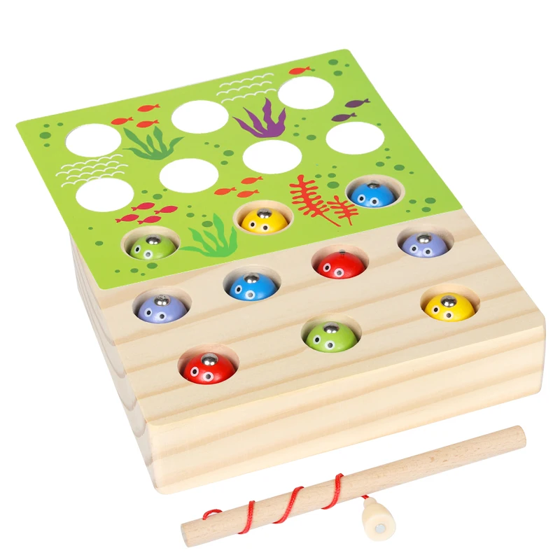 

Fishing toys magnetic 1-3 and a half years old 2 baby girls boys and children wooden insect-catching suit benefit intelligence