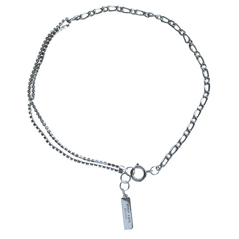 

POTCET Unisex Double Long Brand Necklace Pendant Clavicle Chain Geometric Fashion Hip Hop Travel Memorial Jewelry