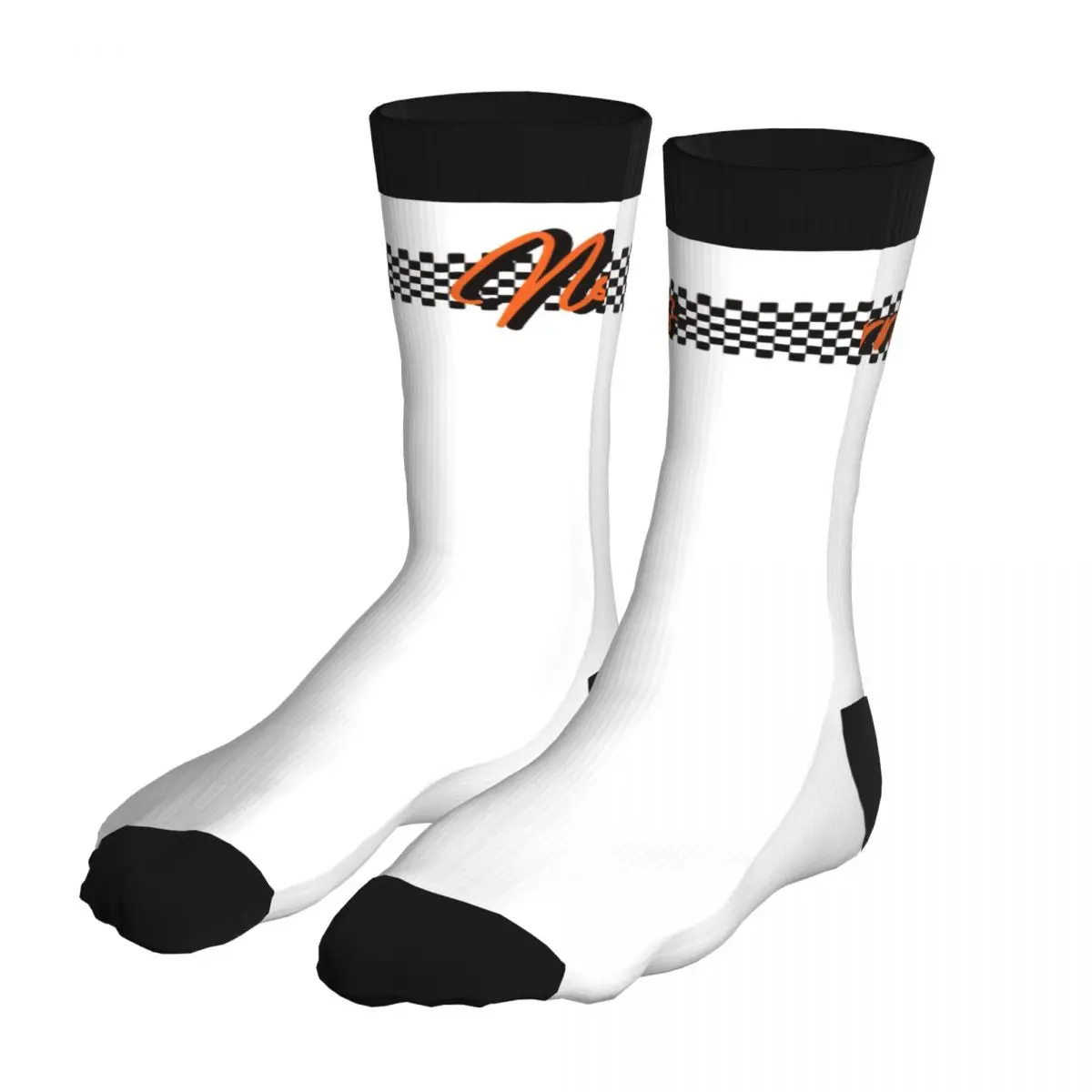 

Race Flag Design Lando Norris Thick Contrast Color Socks Men's 90% Polyester Humorous Middle Tube Thick Racing Race Unique