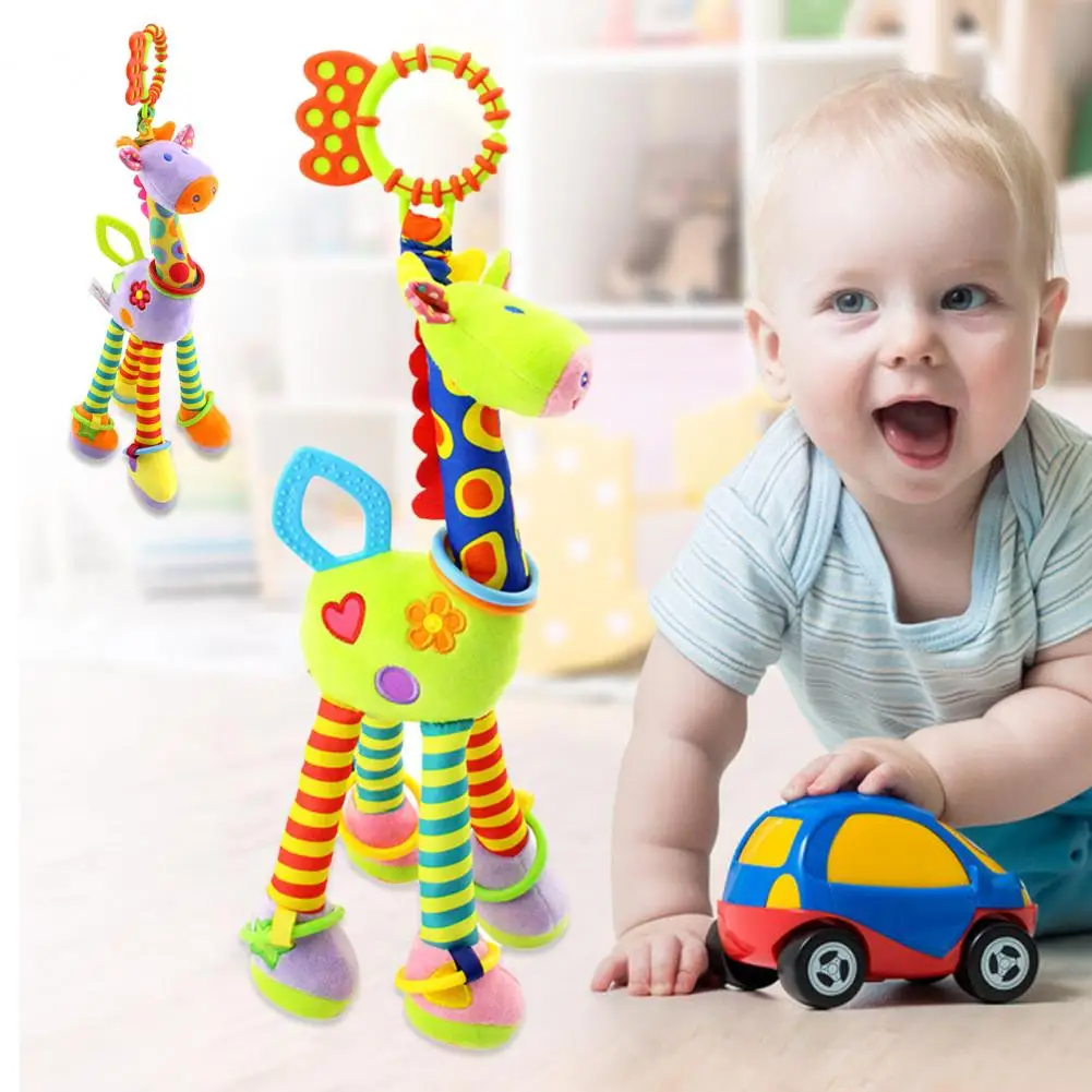 

Handbells Soft Sounding Giraffe Rattles Baby Animal Handbell for Holiday