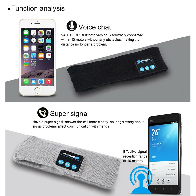 Горячая Распродажа HD музыкальная головная повязка Bluetooth Головной убор