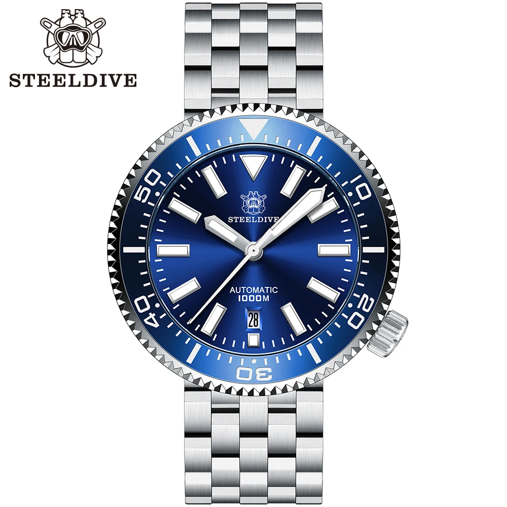 

STEELDIVE SD1976 Luxury Dive Watch 46MM BigDial Super Blue Luminous Japan NH35 Movement 1000M Waterproof Men's Diving Wristwatch