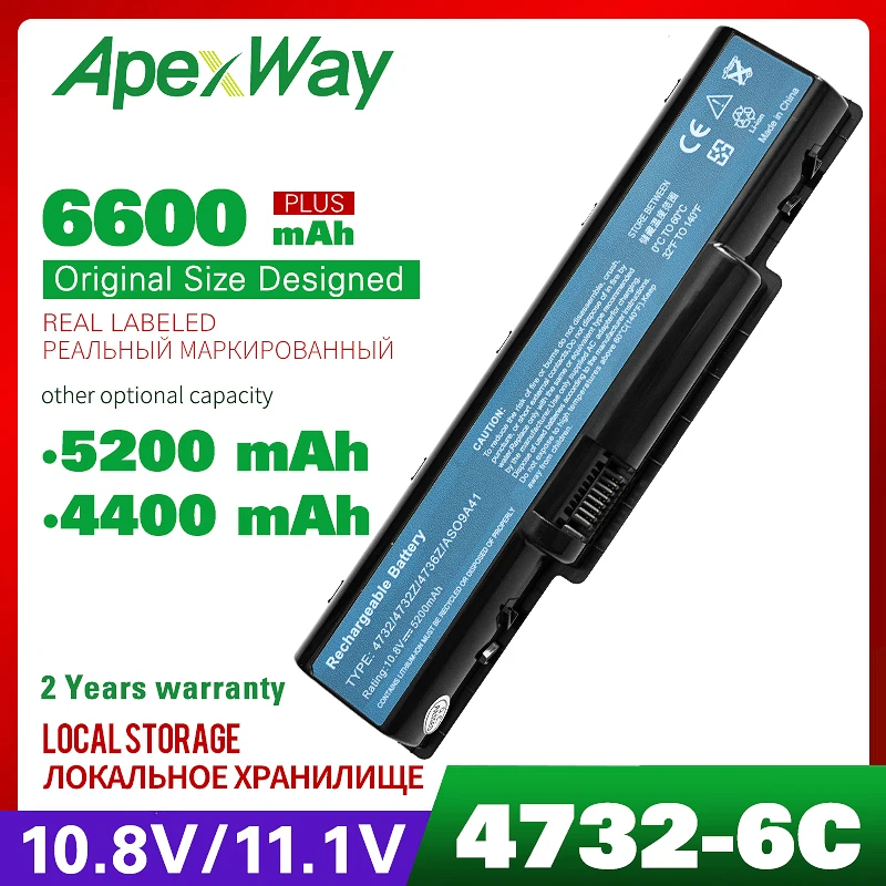 

Apexway Laptop Battery for Acer EMACHINE D525 D725 E525 E627 E725 G627 G725 D620 G620 for Aspire 4732 4732Z 5332 5335 5516 5606