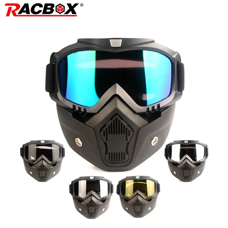 Модульная маска для мотокросса отсоединяемые очки с фильтром рта идеально