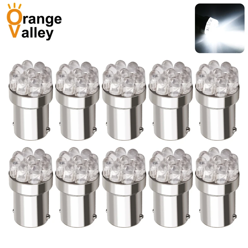 10 шт. оптовая продажа 1156 BA15S P21W S25 7506 R5W чистый белый 9 LED Автомобильный задний свет