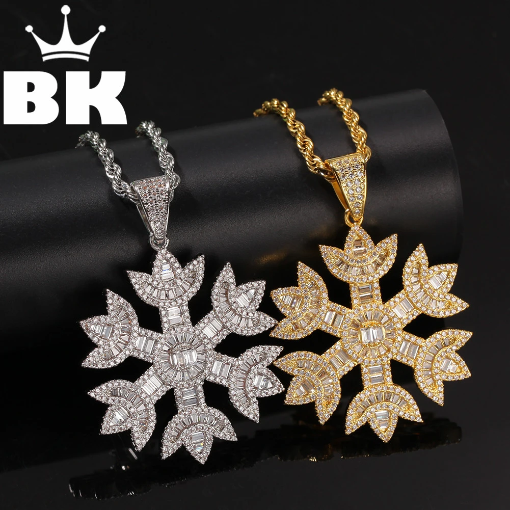 Цепочка с подвеской в виде снежинки BLING KING под заказ украшение стиле хип хоп