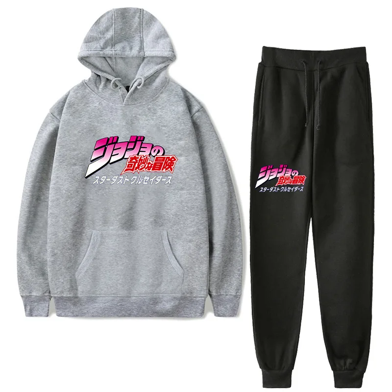 

Новый костюм для косплея из аниме «Невероятные приключения Джоджо», костюм с принтом, флисовая толстовка с капюшоном и брюки для спорта и от...