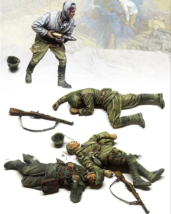 1/35 модельная фигурка из смолы набор разобранный Неокрашенный E153(4 фигурки) |