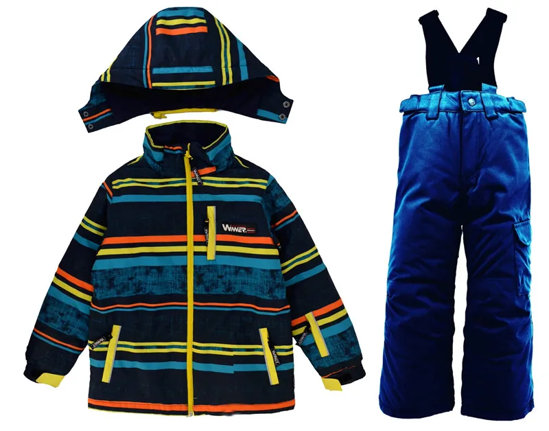 Теплые плотные лыжные костюмы XMT для мальчиков и девочек ветрозащитный