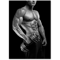 uhygt sexy man gym fitness poster and prints black wall art fashion canvas painting and prints modern pictures for living room