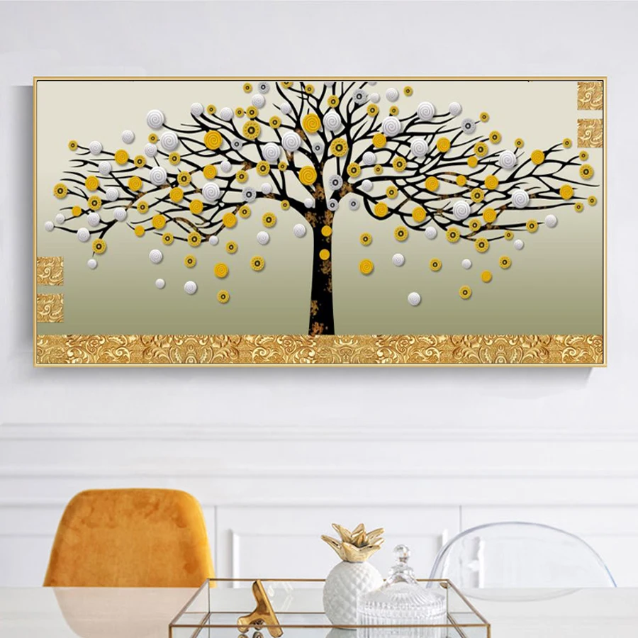 

Abstract Golden Money Tree 5d diy Diamond Painting diamond Embroidery full drill Mosaic Diamond wall painting home decor